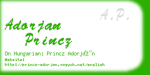adorjan princz business card